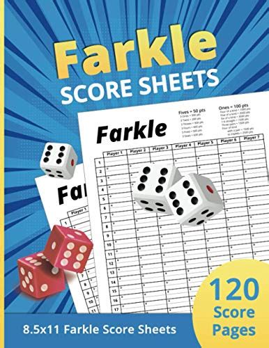 Farkle Score Sheets Farkle Score Keeping Cards Scorecards Game