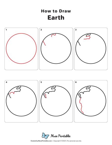 Learn How To Draw Earth Step By Step Download A Printable Version Of