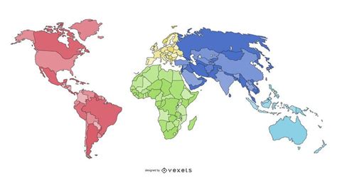 Projeto De Ilustração Do Mapa Dos Continentes Do Mundo Baixar Vector