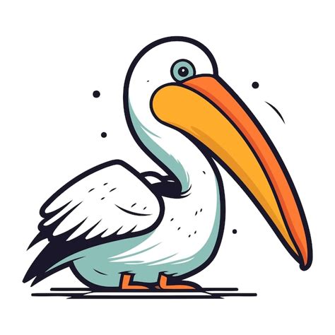 Ilustração Vetorial De Pelicano Pelicano De Desenho Animado Isolado Em