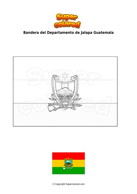 Dibujo Para Colorear Bandera Del Departamento De Jalapa Guatemala