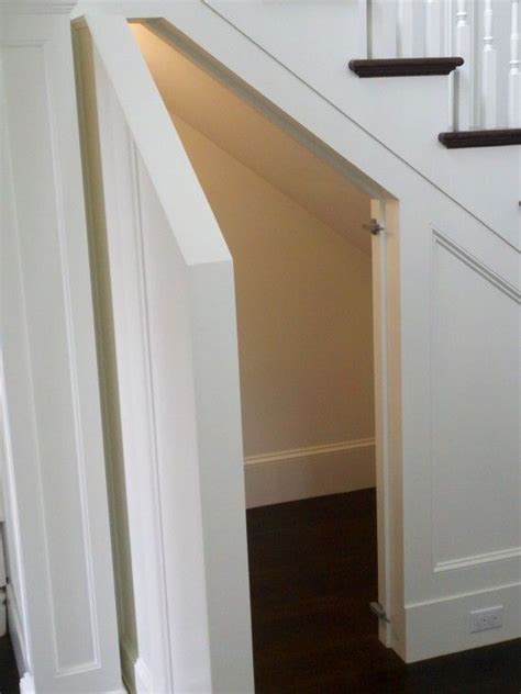 Hidden storage under the stairs bookcase. Pin on Great Ideas