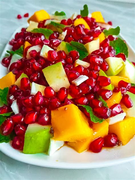 A Minute Mango Pomegranate Salad Recipe With A Simple Homemade Sweet