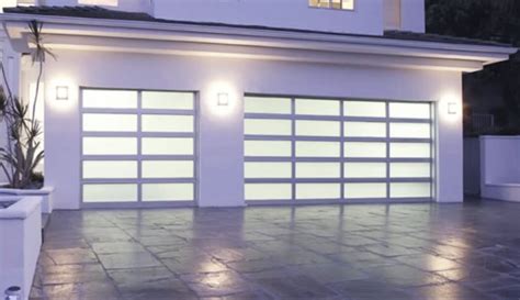 White Aluminium With Frosted Glass Elite Garage Doors
