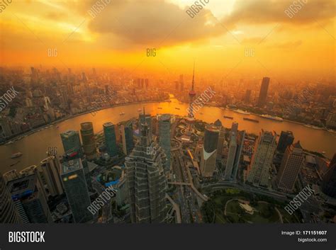 Aerial View Shanghai Image And Photo Free Trial Bigstock