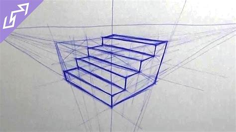 Sketch Of The Day 4 Stairs In 3 Point Perspective Drawing Time Lapse