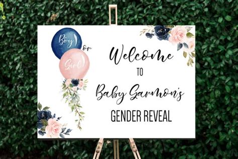 Boy Or Girl Gender Reveal Welcome Sign Gender Reveal Baby Etsy