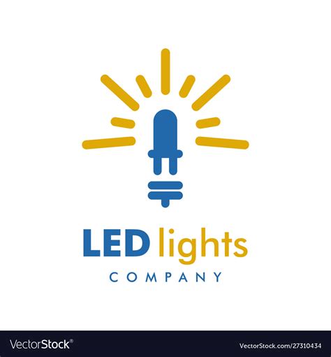 Led Light Logo Design Template Royalty Free Vector Image