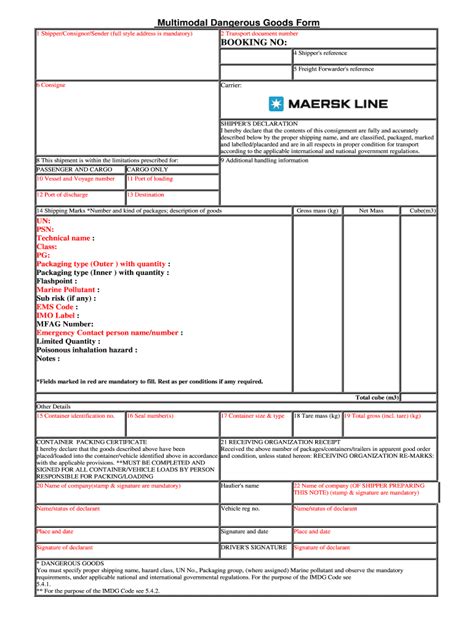 Who Is Required To Prepare A Multimodal Dangerous Goods Form Fill Out