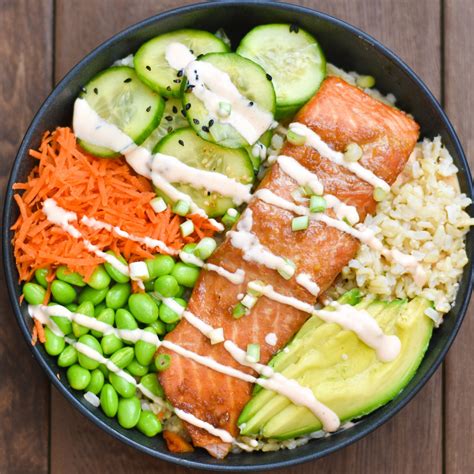 Garlic Ginger Salmon Bowl Tunkies