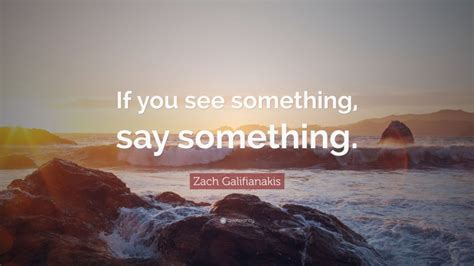 Zach Galifianakis Quote If You See Something Say Something
