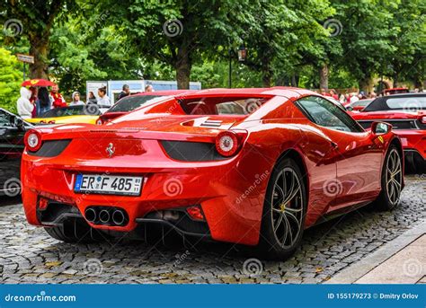 Germany Fulda Jul 2019 Red Ferrari 458 Spider Coupe Was Introduced