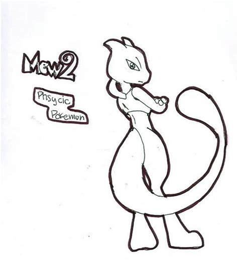 Mewtwo The Phsycic Pokemon Coloring Page  Download & Print Online