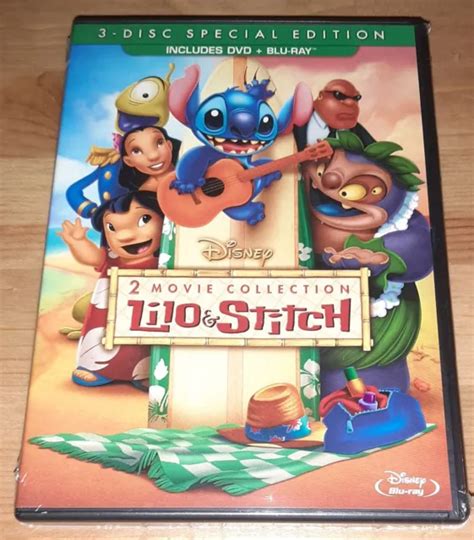 LILO STITCH 2 Movie Collection DVD Blu Ray 3 Disc Set BRAND NEW