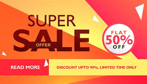 Super Sale Offer Template For Advertising With Geometric Colorfu Stock