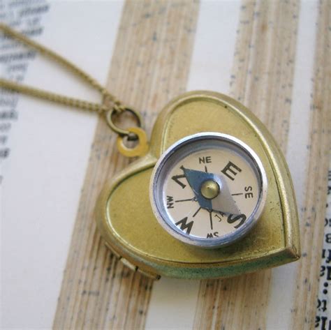 Follow Your Heart Locket And Compass Pendant On By Outoftheblue