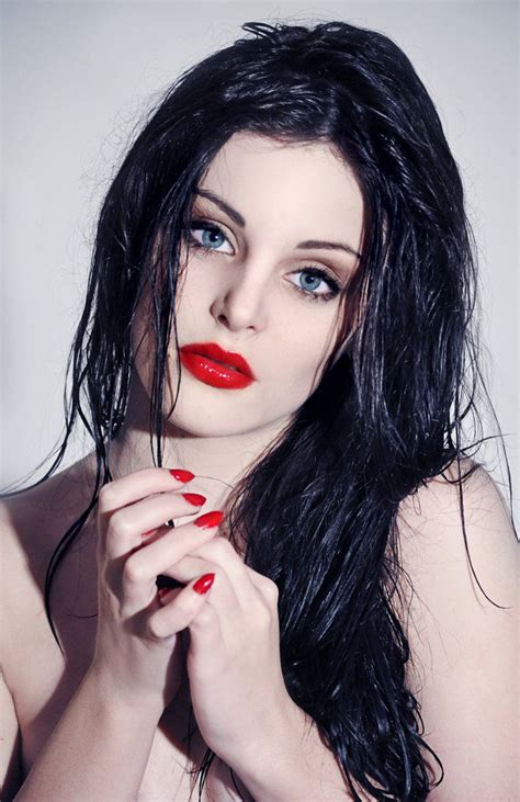 Woman Pale Skin Black Hair Blue Eyes Best Hairstyle Of The Day