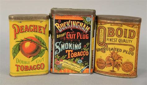 Three Vintage Tobacco Tins Including Peachey Double Cut