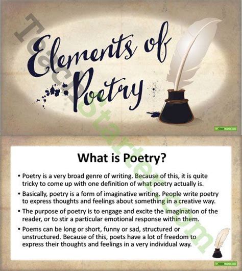 Elements Of Poetry Powerpoint Year 5 And Year 6 Teaching Resource