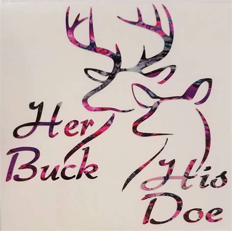 Her Buck His Doe Deer Lovers Vinyl 5 Decal Bow Browning Outdoor