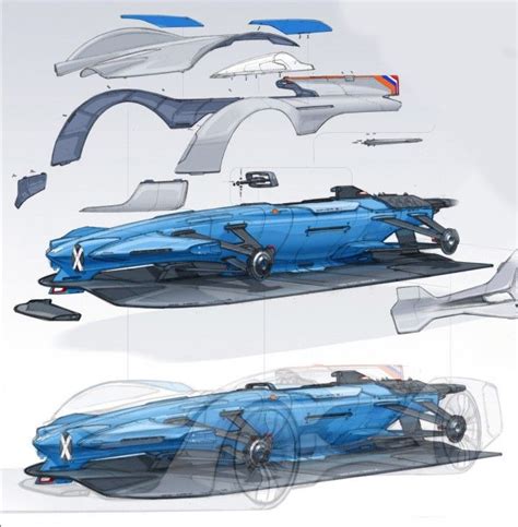 Alpine Vision Gran Turismo Concept Assembly Design Sketches By Laurent