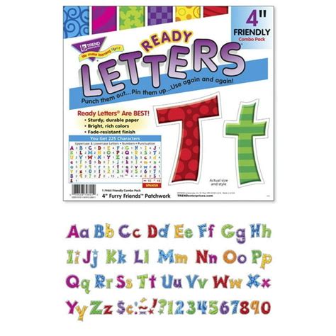 Trend Enterprises Ready Letters 4 Inches Furry Friends Set Of 216