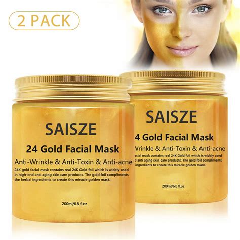 2 Pack Gold Collagen Facial Face Mask For Face And Body Spa Quality Pore Reducer For Acne