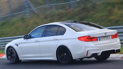 The front bumper and rear bumpers were also redesigned. 2018 BMW M5 F90 continues testing on the Nürburgring ...