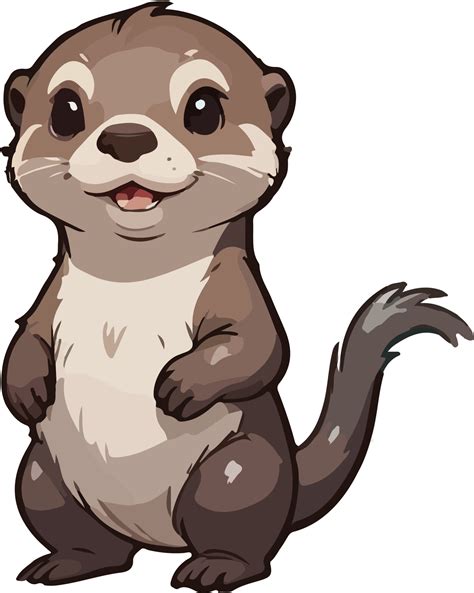 Ai Generated Cute Otter Cartoon Character 34881316 Png