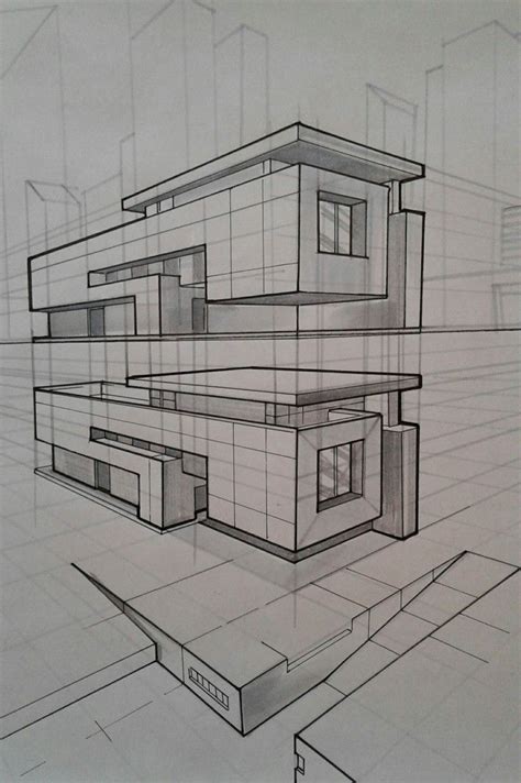 Educational Architecture Drawing Challenge 2 Point Perspective