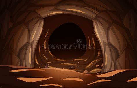 A Dark Stone Cave Stock Vector Illustration Of Character 134658498