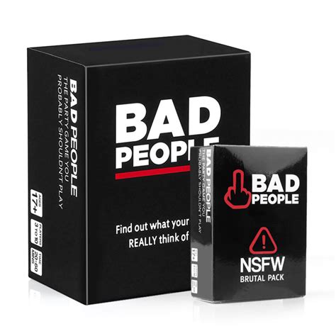 Bad People Adult Cards Party Game Nsfw Brutal Expansion Pack