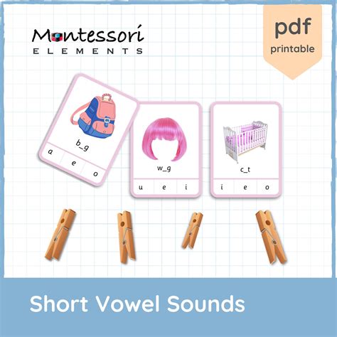 Montessori Phonics Short Vowel Sounds Aeiou Phonics Games Etsy