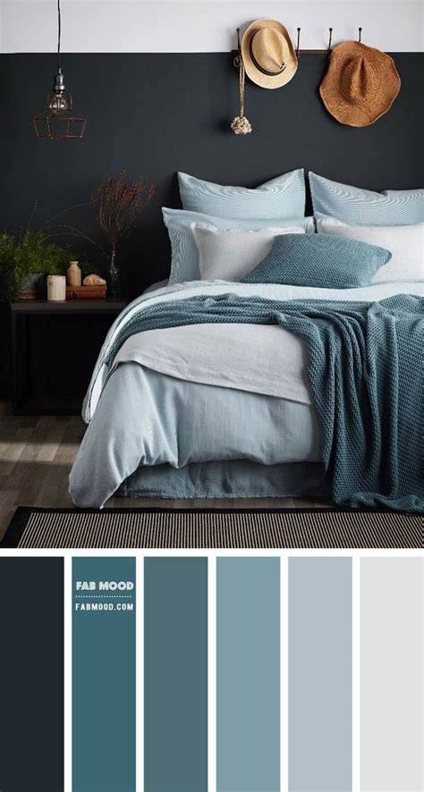 Charcoal, dusty blue and teal bedroom color combos | Light ...