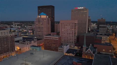 Evening City Establishing Aerial Shot Of Stock Footage Sbv 326491282
