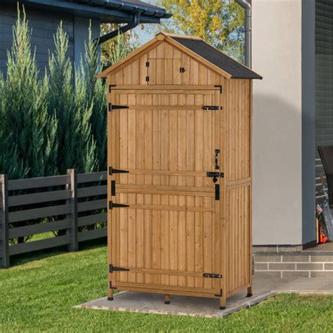 Mcombo Large Outdoor 3 Ft 8 In W X 2 Ft 6 In D Solid Wood Vertical