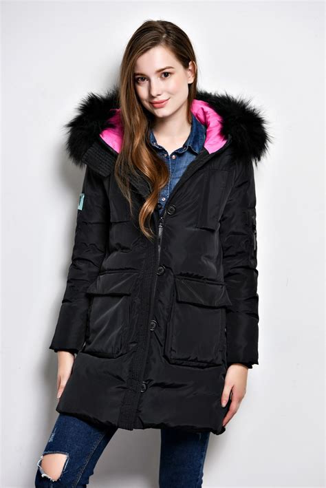 best long slim solid women down parkas hooded winter warm outerwear clothes real natural mink