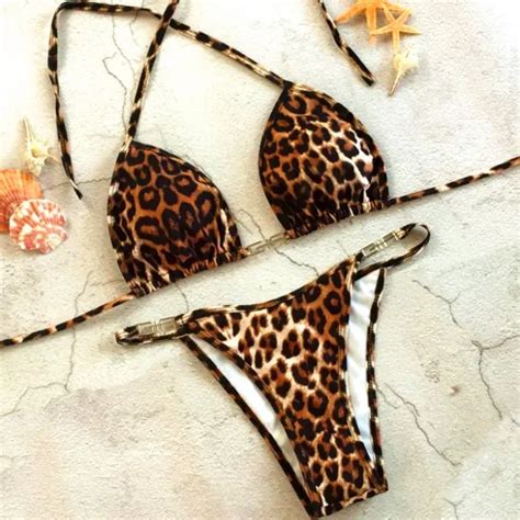 Sexy Leopard Bikinis 2019 Micro Bikini Set Push Up Thong Biquini High Cut Swimwear Women Mini