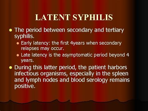Tertiary And Congenital Syphilis Principles Of Therapy And