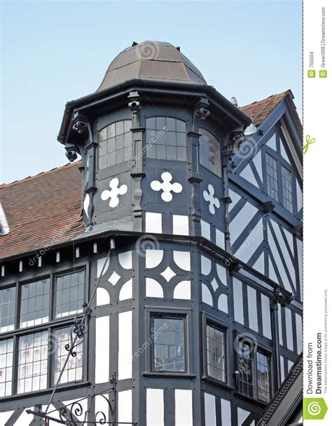 Old Black And White Building In Chester Stock Photo