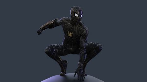 Spiderman Black and Gold suit 3D model rigged | CGTrader