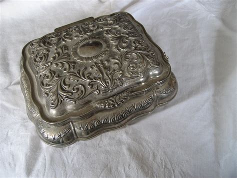 Heavy Vintage Large Silver Jewelry Box