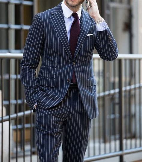 Men Suits Pinstripe Suit Suits For Men Blue Suit Men Blue Pin