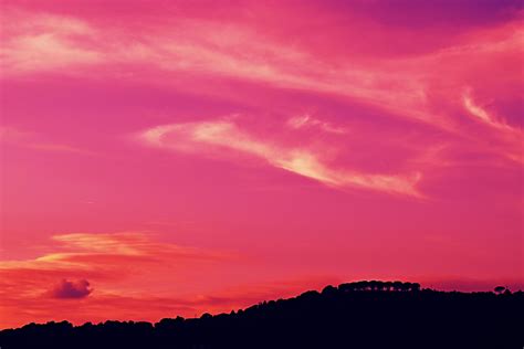 Wallpaper Sunset Dusk Dark Sky Pink Hd Widescreen High