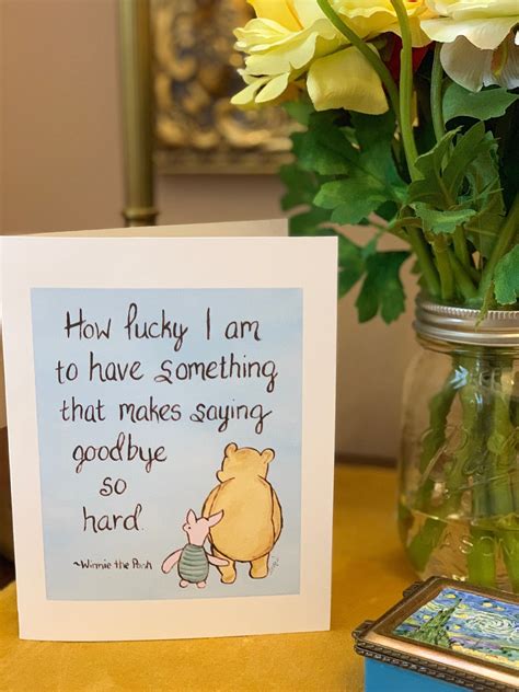 Goodbye Card Winnie The Pooh How Lucky I Am Card Pooh Bear Etsy How