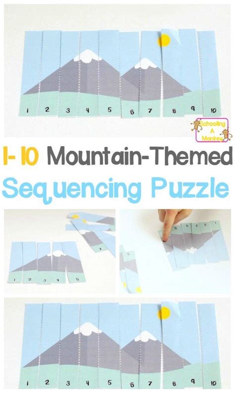 Free Mountain Themed Sequencing Printable Puzzles Math Activities