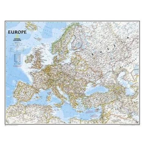 Europe Classic Wall Map Enlarged And Tubed National Geographic Maps