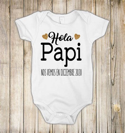 Hola Papi Hola Papa Custom Pregnancy Announcement Onesie Etsy