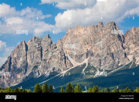 Beautiful Dolomite Mountains Near Cortina Dampezzo Pomagagnon Stock
