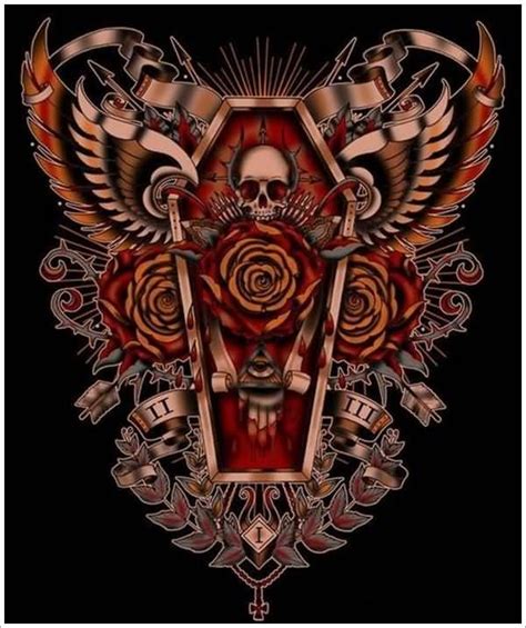 Maybe you would like to learn more about one of these? Cool Animated Cofffin Skull Tattoo Stencil Design Idea ...